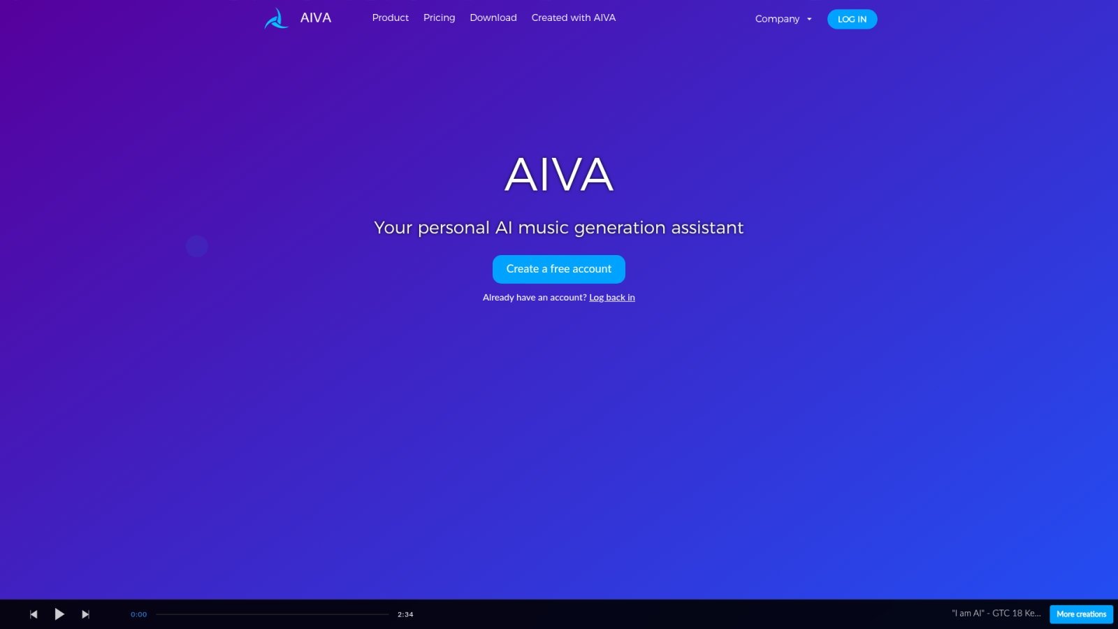 IA musique gratuite : les meilleures solutions pour vos projets 3 Interface d'AIVA, l'IA musique gratuite qui exporte les partitions au format MIDI