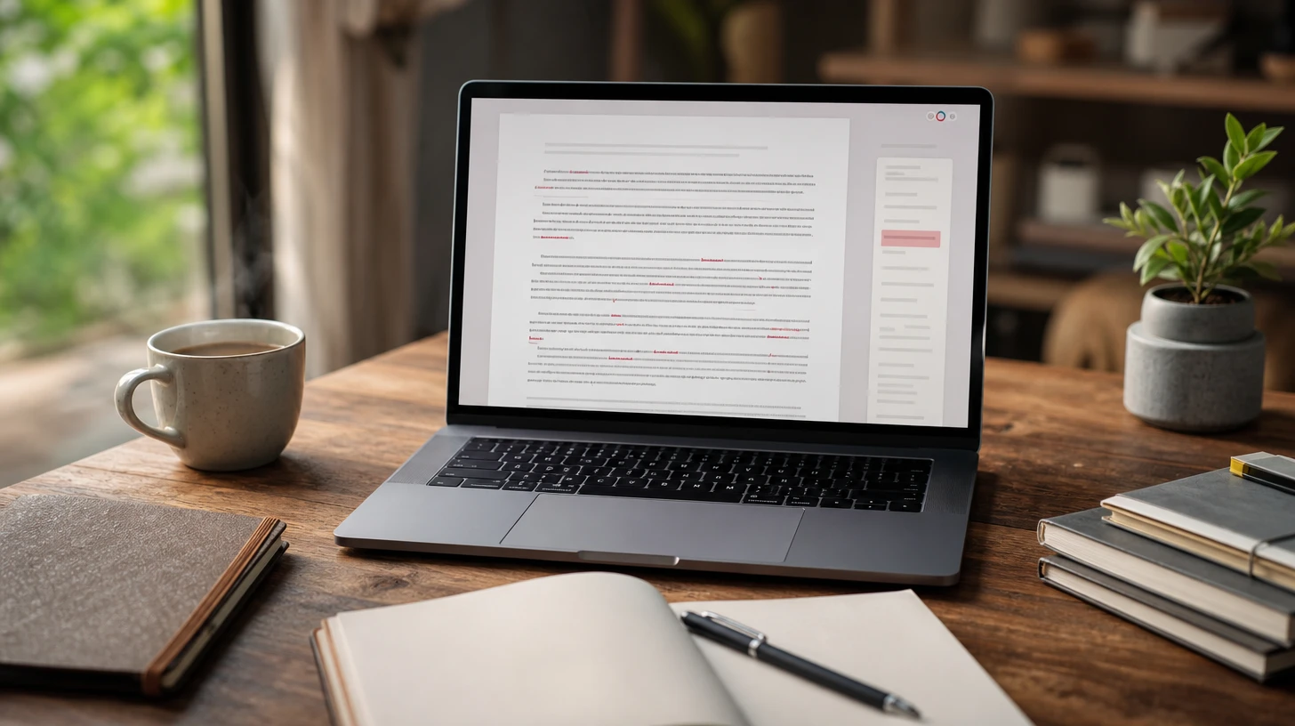 Correction automatique du français : texte relu à l'écran avec suggestions de correction
