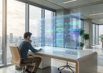 Automatiser son workflow avec l'IA : un homme face à un tableau de flux automatisés