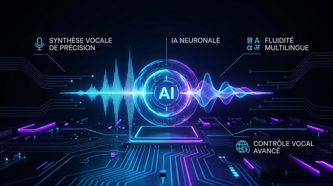 Tuto ElevenLabs : créer des voix de synthèse réalistes 1 Tuto ElevenLabs : illustration d'une onde vocale transformée par une intelligence artificielle