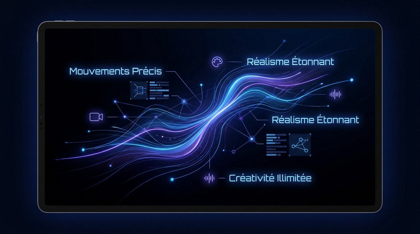Interface futuriste de génération vidéo par intelligence artificielle Luma Dream Machine