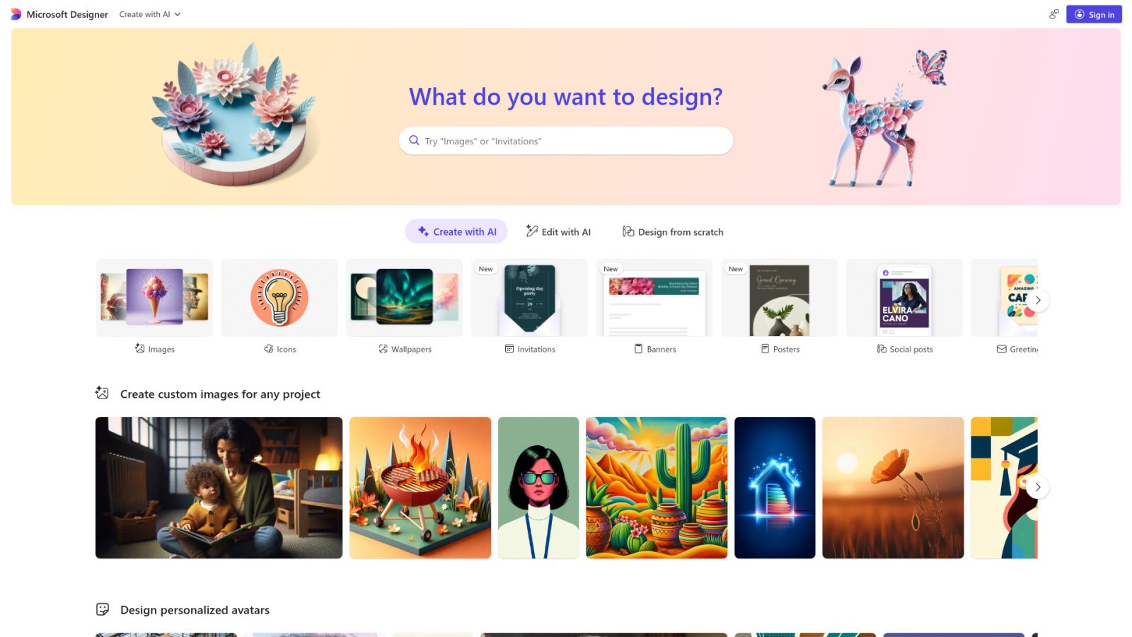 Alternative Canva IA : les outils de design qui montent 2 Microsoft Designer : efficacité par l'IA générative intégrée