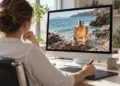 Chargée de communication retouchant le visuel IA d'un parfum : un packshot embelli soumis à mention obligatoire