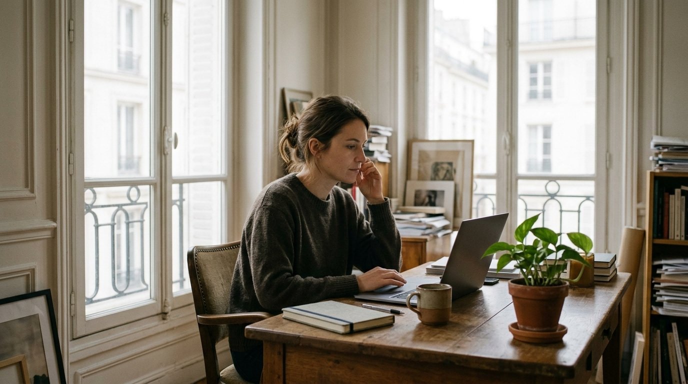 Être cité par ChatGPT : ce que disent les dernières études GEO 1 Rédactrice web devant son ordinateur, qui cherche à savoir si son site peut être cité par ChatGPT