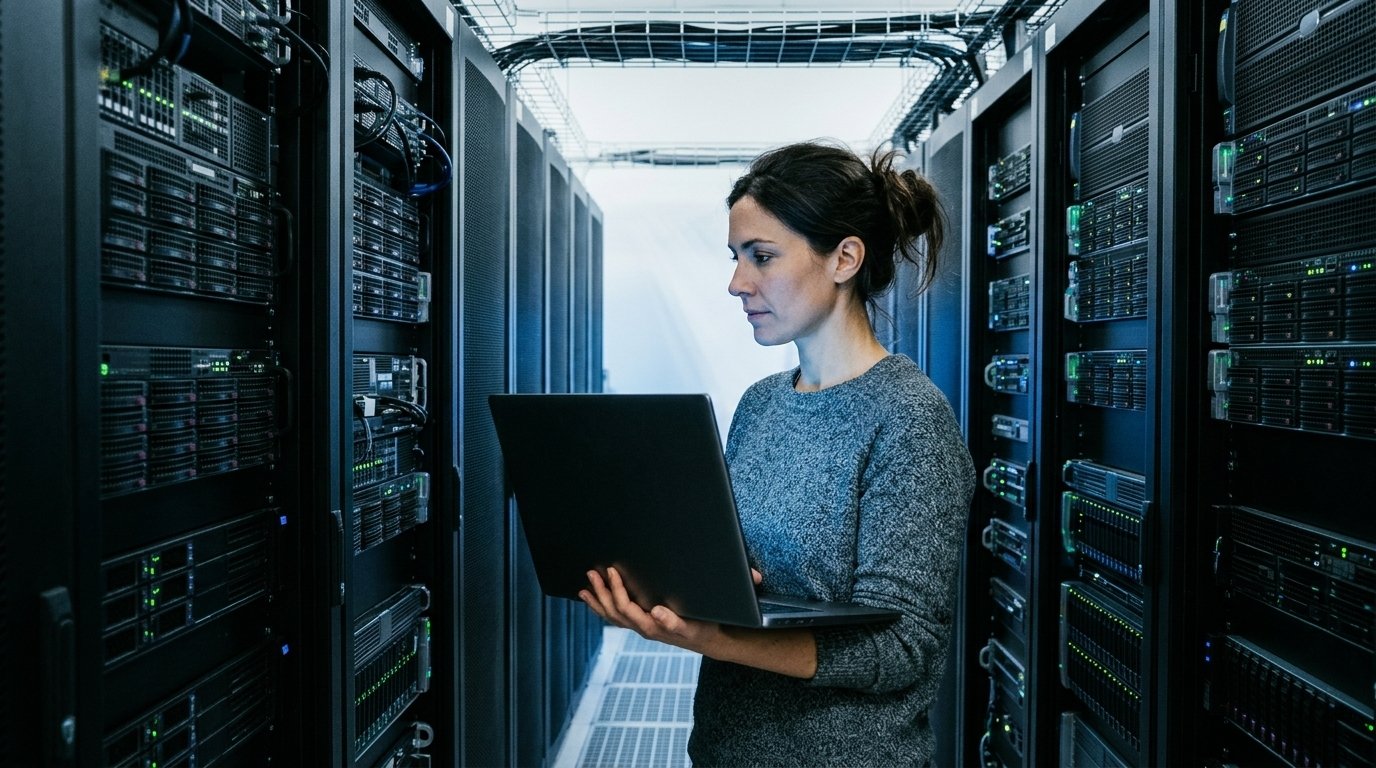 Faille PHP : ce que des agents IA ont trouvé, et comment protéger votre site 1 Faille PHP : administratrice qui contrôle un serveur web dans une salle informatique