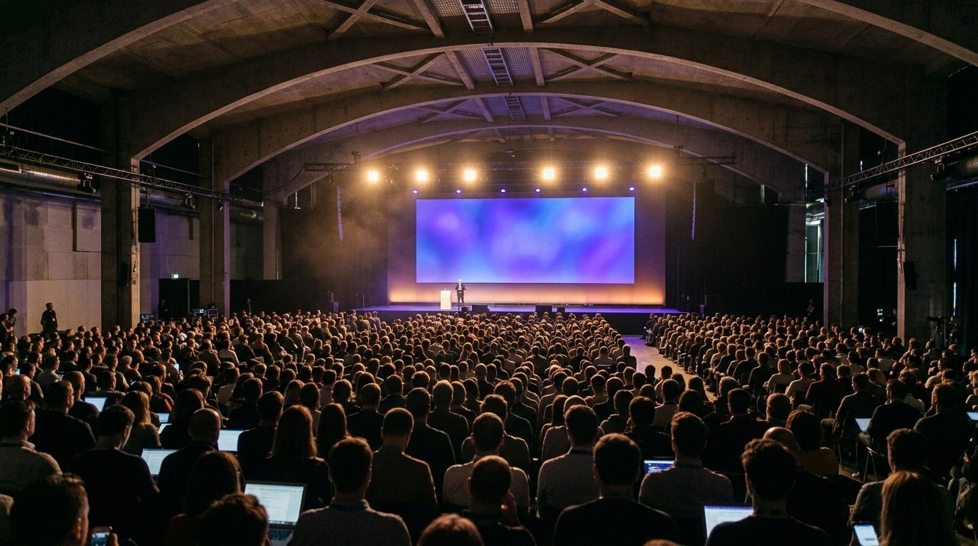 Salle de conférence GenerationAI Paris : public face à une scène éclairée